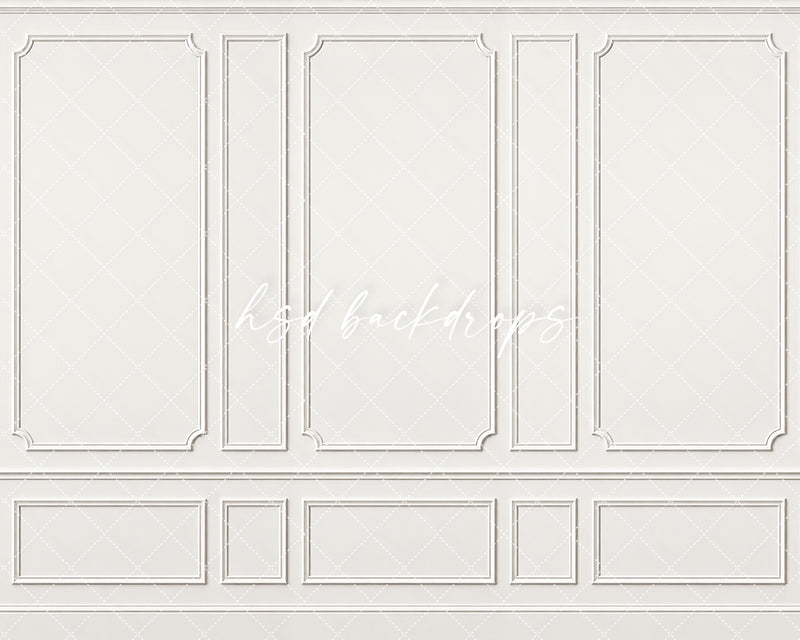 Timeless White Wainscot Photography Backdrop – Classic Fine Art Portrait Scene | HSD Backdrops