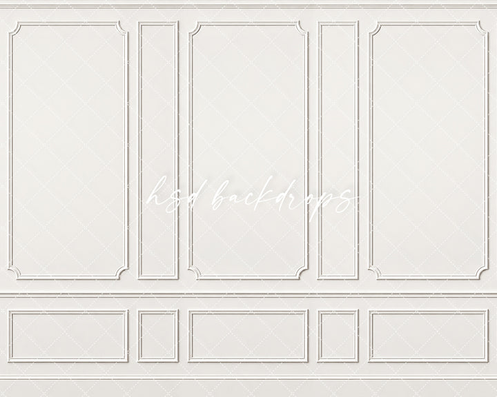 Timeless White Wainscot Photography Backdrop – Classic Fine Art Portrait Scene | HSD Backdrops