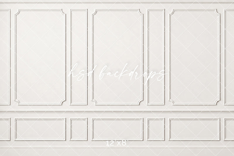 Timeless White Wainscot Photography Backdrop – Classic Fine Art Portrait Scene | HSD Backdrops