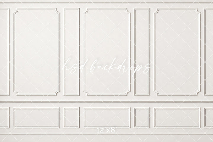 Timeless White Wainscot Photography Backdrop – Classic Fine Art Portrait Scene | HSD Backdrops