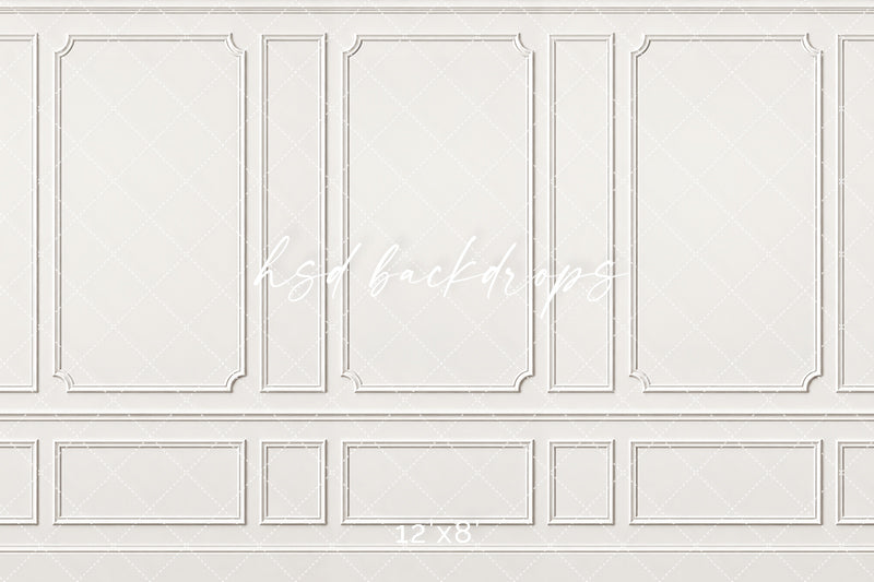 Timeless White Wainscot Photography Backdrop – Classic Fine Art Portrait Scene | HSD Backdrops