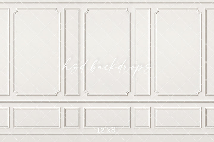 Timeless White Wainscot Photography Backdrop – Classic Fine Art Portrait Scene | HSD Backdrops