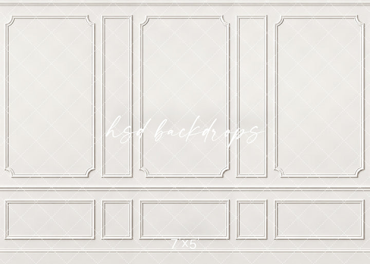 Timeless White Wainscot Photography Backdrop – Classic Fine Art Portrait Scene | HSD Backdrops