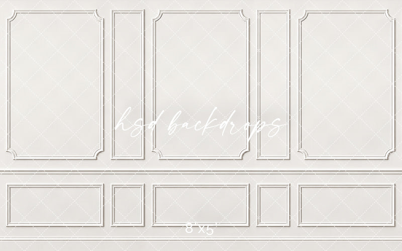 Timeless White Wainscot Photography Backdrop – Classic Fine Art Portrait Scene | HSD Backdrops