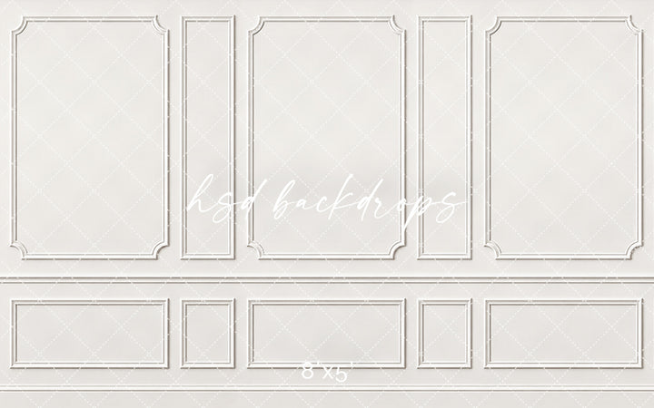 Timeless White Wainscot Photography Backdrop – Classic Fine Art Portrait Scene | HSD Backdrops