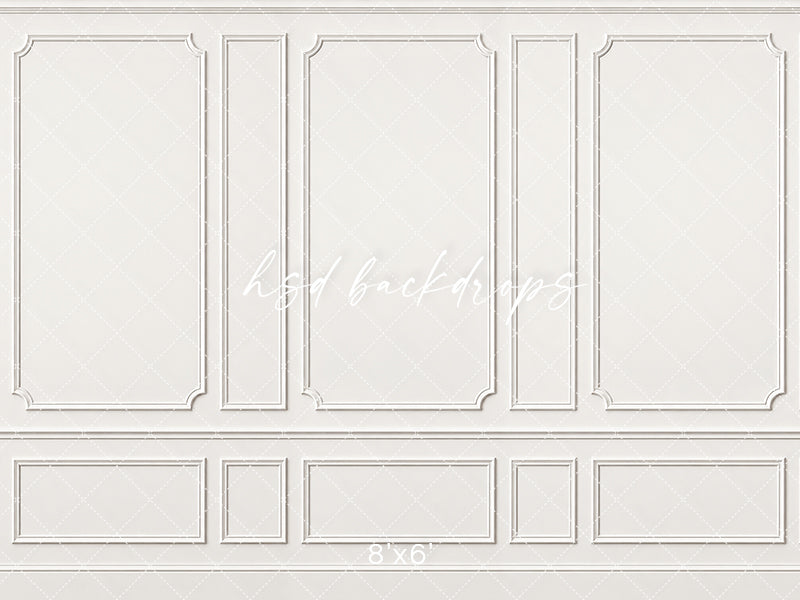 Timeless White Wainscot Photography Backdrop – Classic Fine Art Portrait Scene | HSD Backdrops