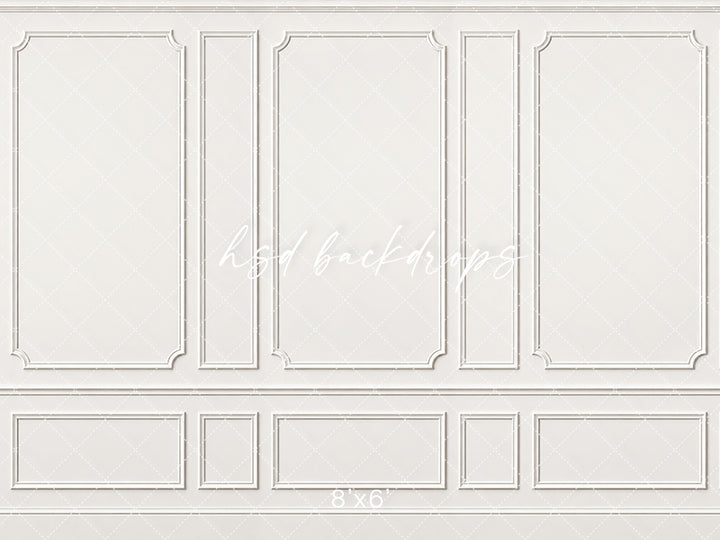 Timeless White Wainscot Photography Backdrop – Classic Fine Art Portrait Scene | HSD Backdrops