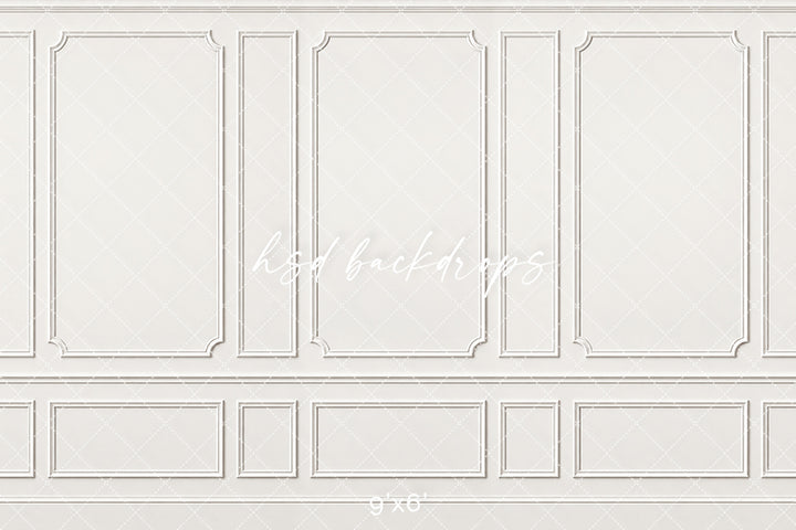 Timeless White Wainscot Photography Backdrop – Classic Fine Art Portrait Scene | HSD Backdrops