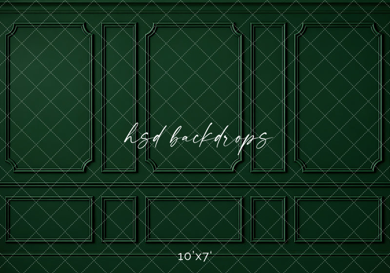 Heritage Green Wainscot Photography Backdrop – Elegant French Portrait Scene | HSD Backdrops