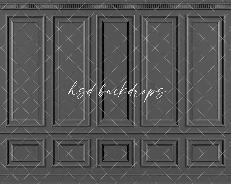 Charcoal Gray French Panel Photography Backdrop – Elegant Fine Art Portrait Scene | HSD Backdrops