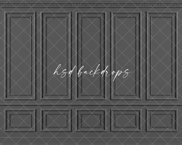 Charcoal Gray French Panel Photography Backdrop – Elegant Fine Art Portrait Scene | HSD Backdrops