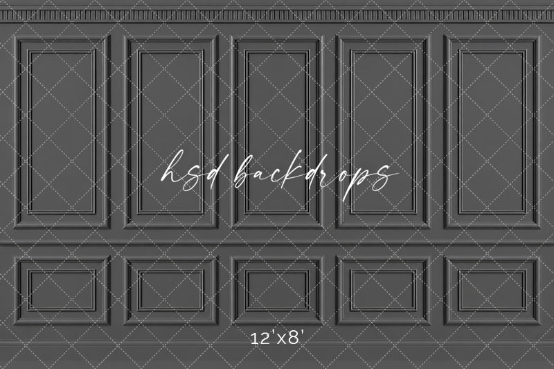 Charcoal Gray French Panel Photography Backdrop – Elegant Fine Art Portrait Scene | HSD Backdrops