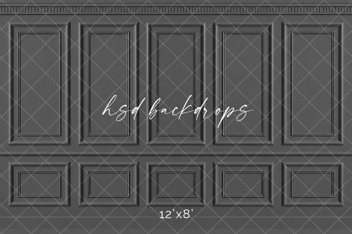 Charcoal Gray French Panel Photography Backdrop – Elegant Fine Art Portrait Scene | HSD Backdrops