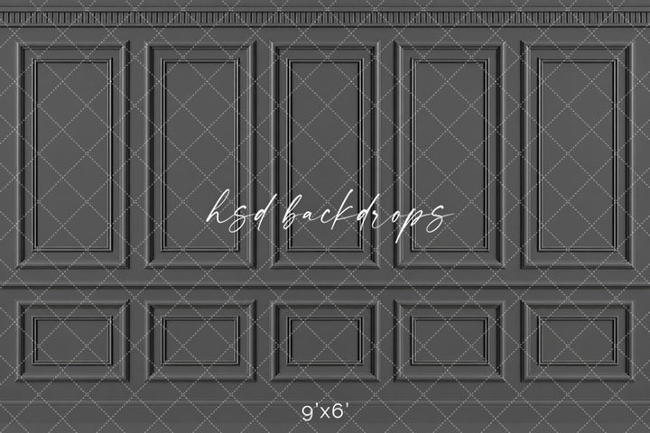 Charcoal Gray French Panel Photography Backdrop – Elegant Fine Art Portrait Scene | HSD Backdrops