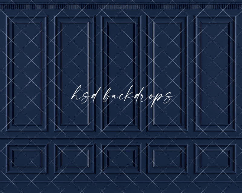 Classic Navy French Panel Photography Backdrop – Elegant Fine Art Portrait Scene | HSD Backdrops