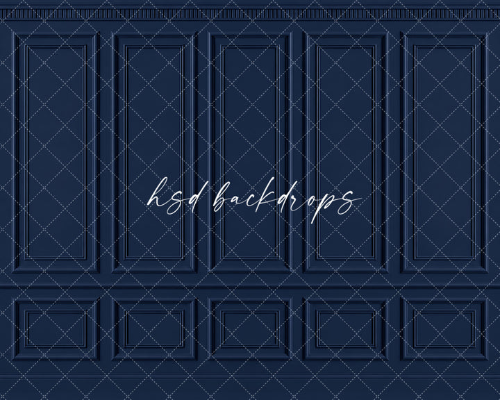 Classic Navy French Panel Photography Backdrop – Elegant Fine Art Portrait Scene | HSD Backdrops