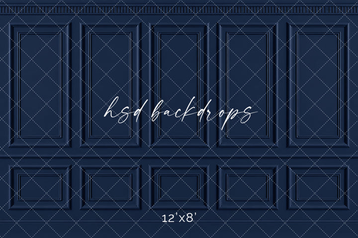 Classic Navy French Panel Photography Backdrop – Elegant Fine Art Portrait Scene | HSD Backdrops