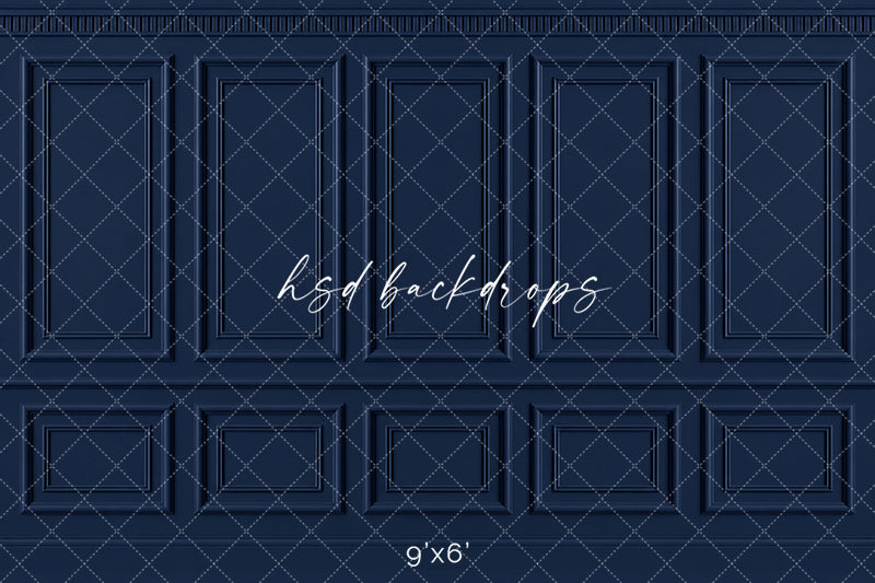 Classic Navy French Panel Photography Backdrop – Elegant Fine Art Portrait Scene | HSD Backdrops
