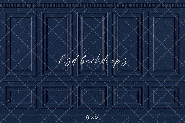 Classic Navy French Panel Photography Backdrop – Elegant Fine Art Portrait Scene | HSD Backdrops