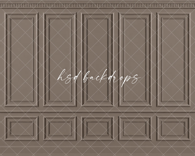 Warm Taupe French Panel Photography Backdrop – Elegant Fine Art Portrait Scene | HSD Backdrops