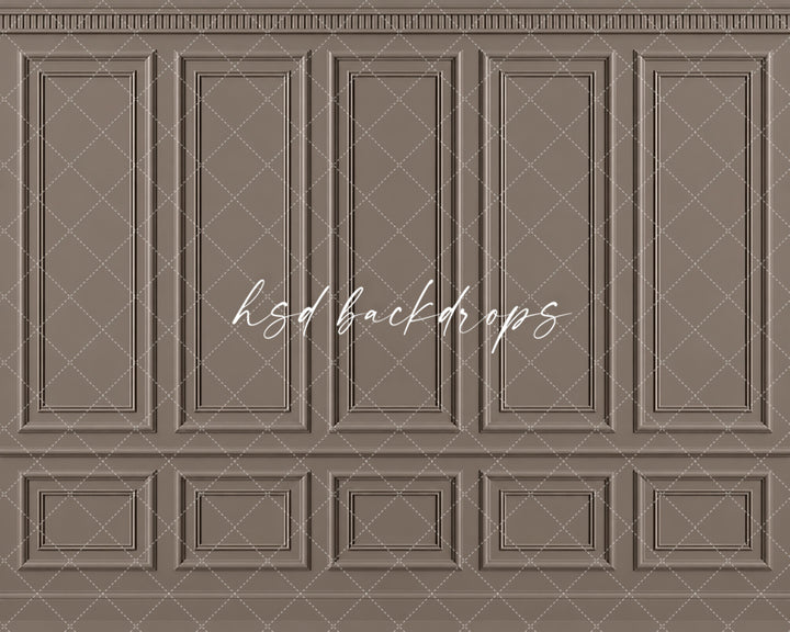 Warm Taupe French Panel Photography Backdrop – Elegant Fine Art Portrait Scene | HSD Backdrops