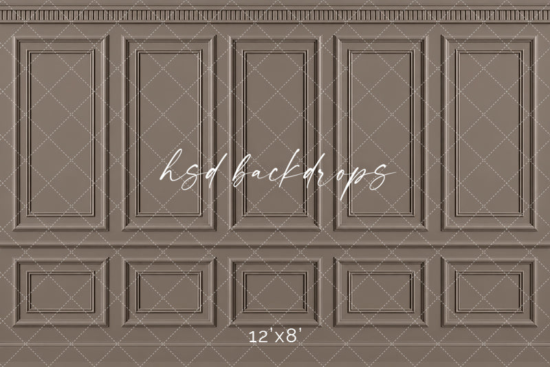 Warm Taupe French Panel Photography Backdrop – Elegant Fine Art Portrait Scene | HSD Backdrops