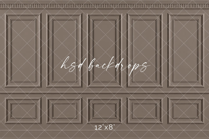 Warm Taupe French Panel Photography Backdrop – Elegant Fine Art Portrait Scene | HSD Backdrops
