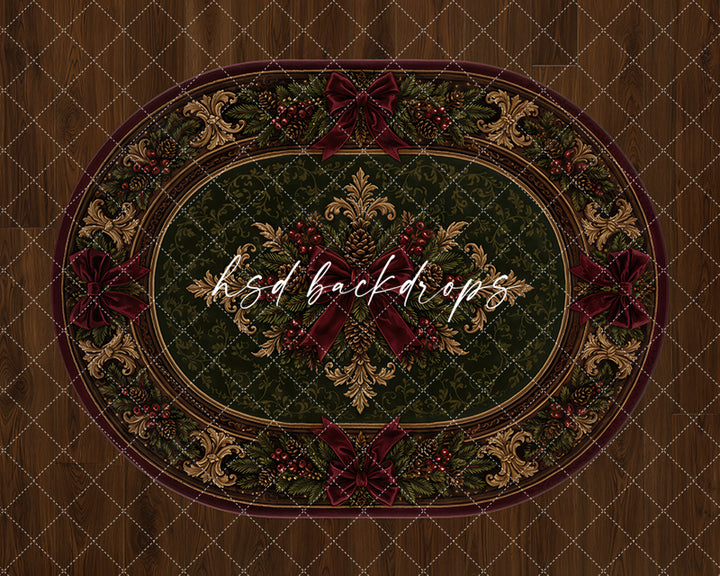 Heirloom Christmas Rug Floor Mat – Elegant Holiday Photography Floor | HSD Backdrops