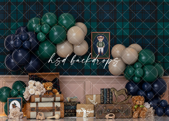 Classy Boy Birthday Photography Backdrop – Elegant Cake Smash Portrait Scene | HSD Backdrops