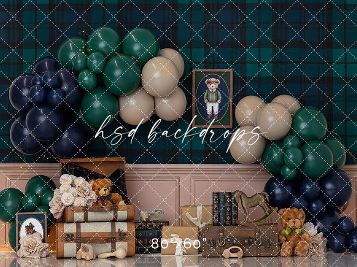 Classy Boy Birthday Photography Backdrop – Elegant Cake Smash Portrait Scene | HSD Backdrops