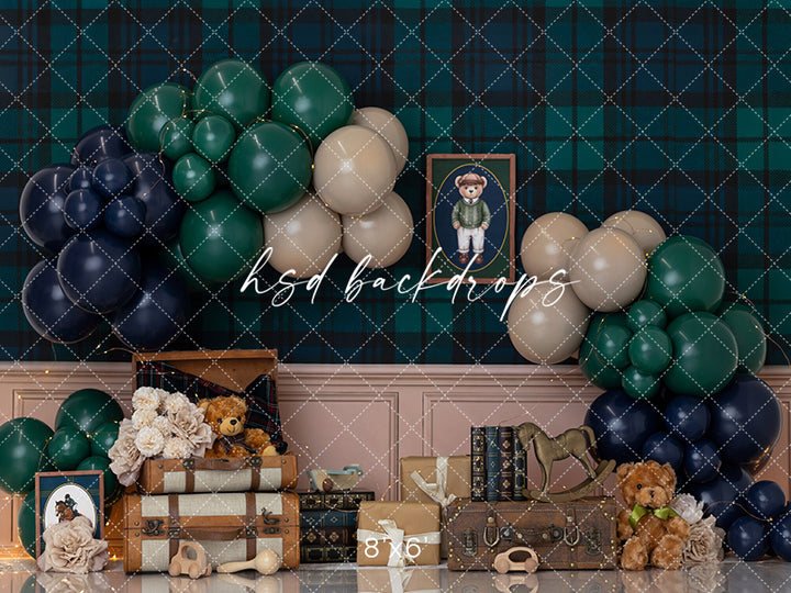 Classy Boy Birthday Photography Backdrop – Elegant Cake Smash Portrait Scene | HSD Backdrops