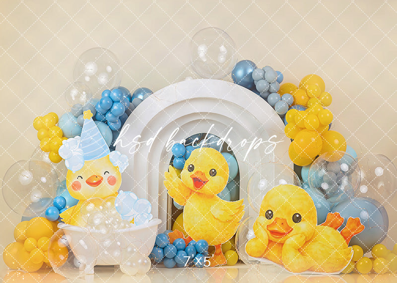 Rubber Ducky Birthday Photography Backdrop – Sweet Bath Time Portrait Scene | HSD Backdrops
