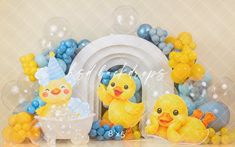 Rubber Ducky Birthday Photography Backdrop – Sweet Bath Time Portrait Scene | HSD Backdrops