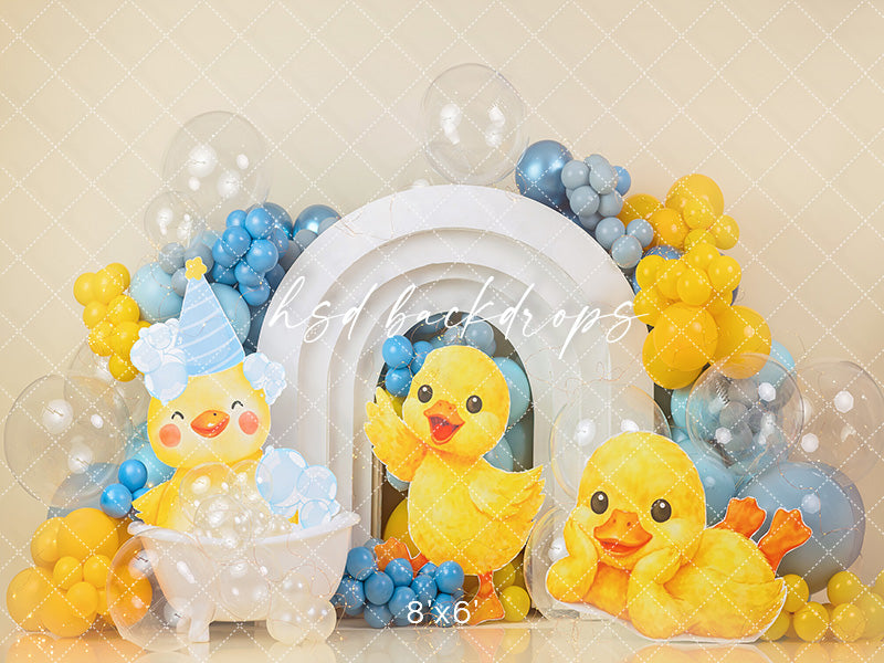 Rubber Ducky Birthday Photography Backdrop – Sweet Bath Time Portrait Scene | HSD Backdrops