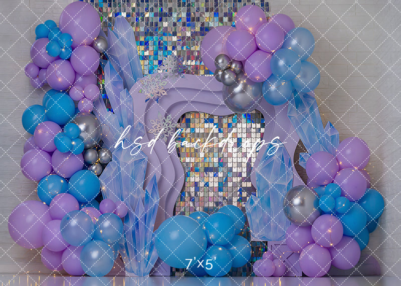 Crystal Glam Birthday Photography Backdrop – Sparkly Princess Portrait Scene | HSD Backdrops