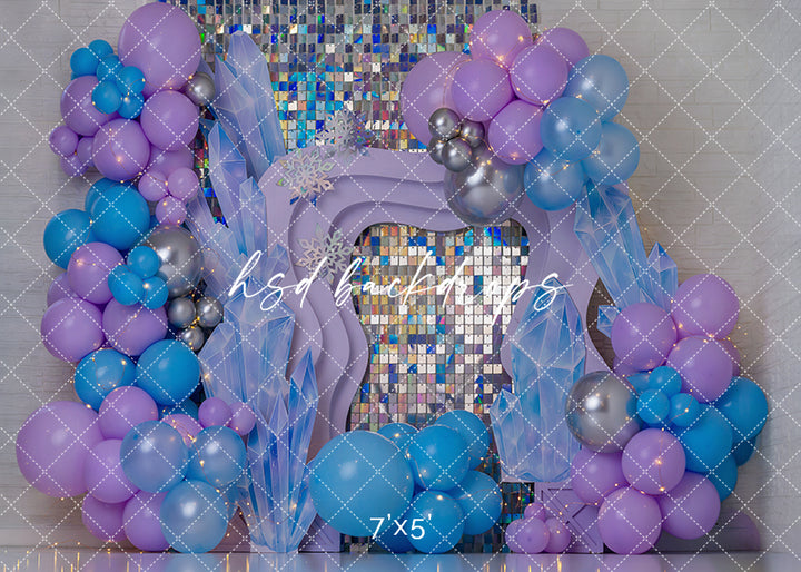 Crystal Glam Birthday Photography Backdrop – Sparkly Princess Portrait Scene | HSD Backdrops