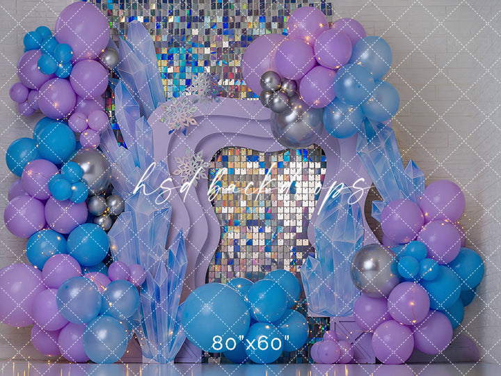 Crystal Glam Birthday Photography Backdrop – Sparkly Princess Portrait Scene | HSD Backdrops