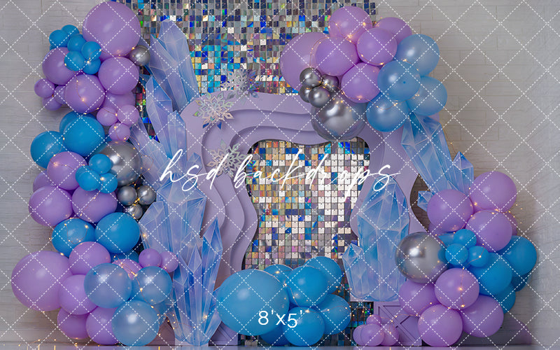 Crystal Glam Birthday Photography Backdrop – Sparkly Princess Portrait Scene | HSD Backdrops