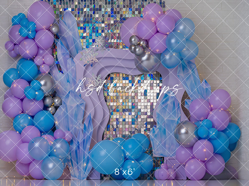 Crystal Glam Birthday Photography Backdrop – Sparkly Princess Portrait Scene | HSD Backdrops