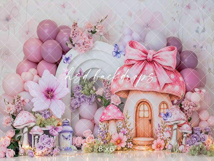Where Fairies Bloom Cake Smash Backdrop – Enchanted Fairy Garden Scene | HSD Backdrops