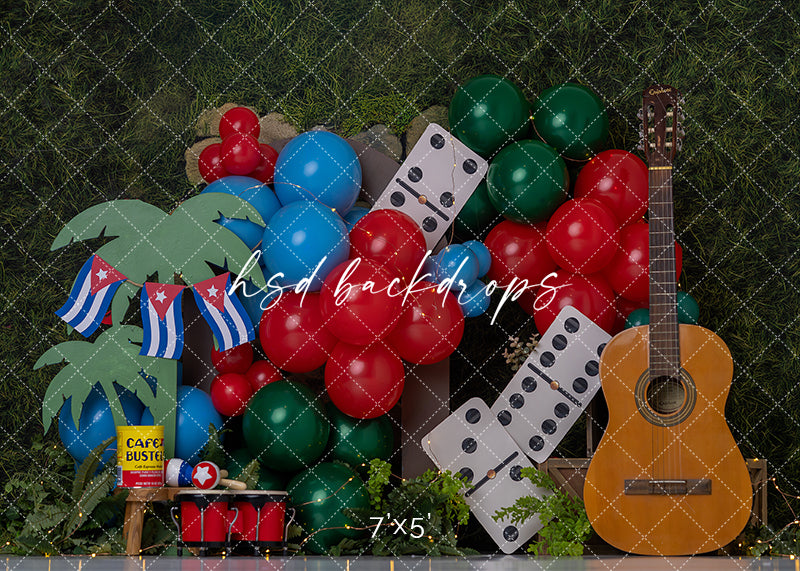 Havana Domino Party Photography Backdrop – Latin Birthday Studio Scene | HSD Backdrops