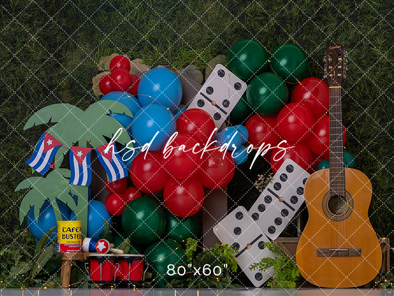 Havana Domino Party Photography Backdrop – Latin Birthday Studio Scene | HSD Backdrops