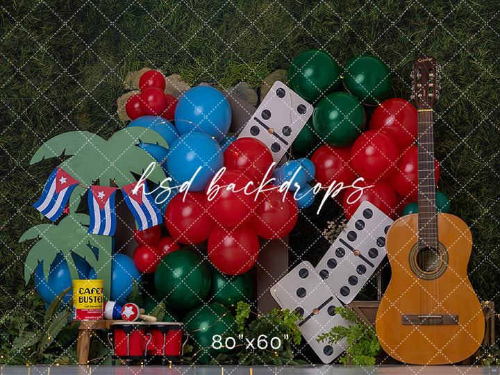 Havana Domino Party Photography Backdrop – Latin Birthday Studio Scene | HSD Backdrops