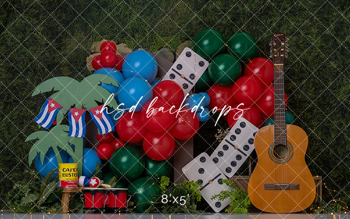 Havana Domino Party Photography Backdrop – Latin Birthday Studio Scene | HSD Backdrops