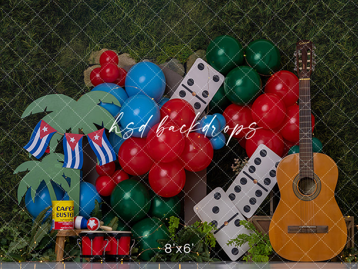 Havana Domino Party Photography Backdrop – Latin Birthday Studio Scene | HSD Backdrops