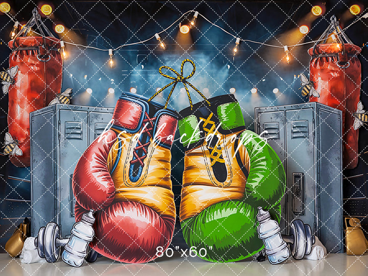 Little Champ Boxing Photography Backdrop – Playful Birthday Setting | HSD Backdrops