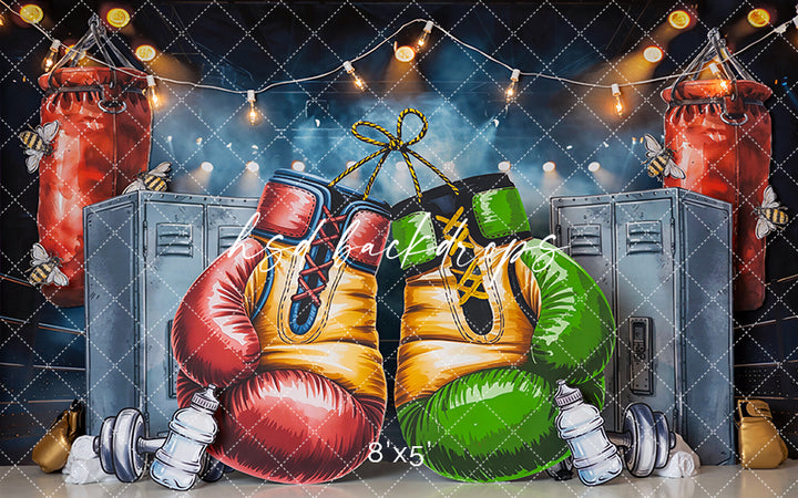 Little Champ Boxing Photography Backdrop – Playful Birthday Setting | HSD Backdrops