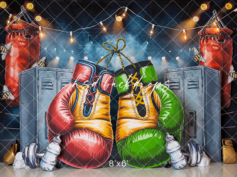 Little Champ Boxing Photography Backdrop – Playful Birthday Setting | HSD Backdrops