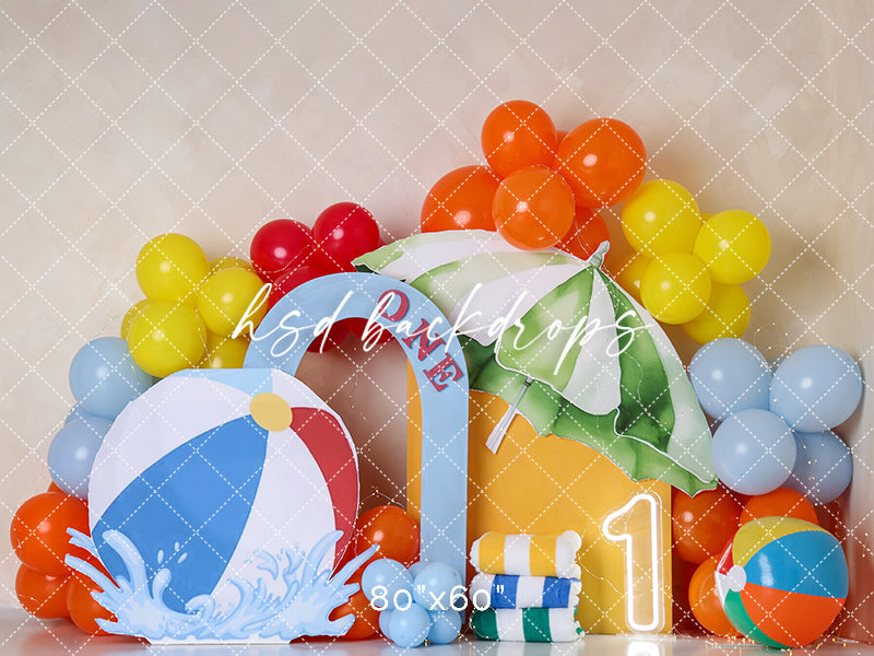 Splish Splash Birthday Photography Backdrop – Playful Summer Portrait Scene | HSD Backdrops