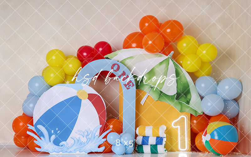 Splish Splash Birthday Photography Backdrop – Playful Summer Portrait Scene | HSD Backdrops